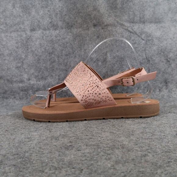 Jessica Carlyle Shoes Womens 7.5 Sandal Fashion Flat Slingback Casual Rhinestone - Picture 4 of 12